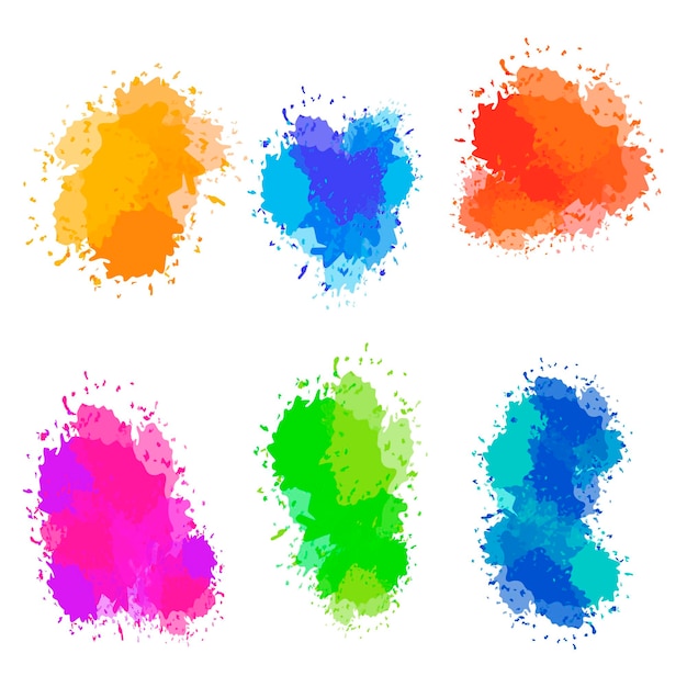Design de tinta vetorial aquarela respinga manchas para sua ilustração vetorial de design