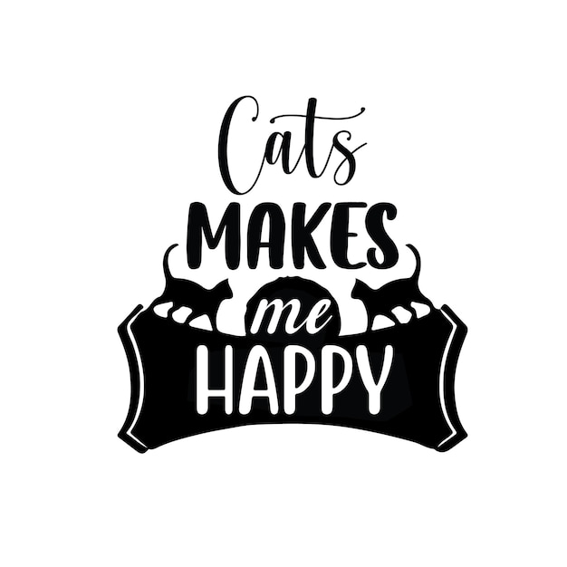 Vetor design de tipografia cat svg