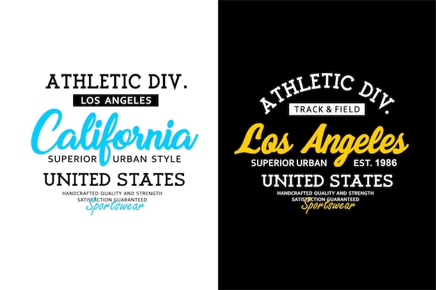 Design de tipografia da Califórnia Los Angeles para imprimir em camisetas