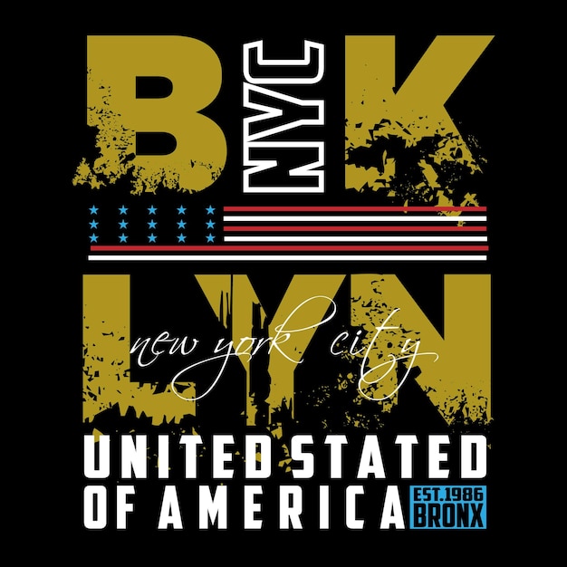 Design de tipografia de camiseta vector brooklyn