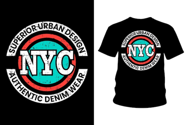Design de tipografia de camisetas com texto em Nova York