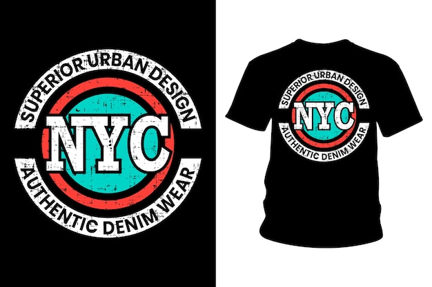 Design de tipografia de camisetas com texto em nova york