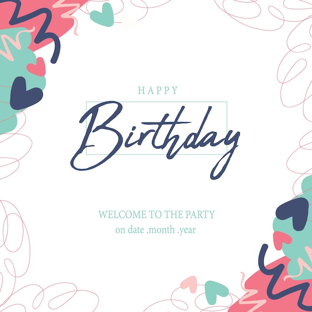 Design de tipografia de celebração de feliz aniversário para cartaz ou banner de cartão de saudação Vector illustratio