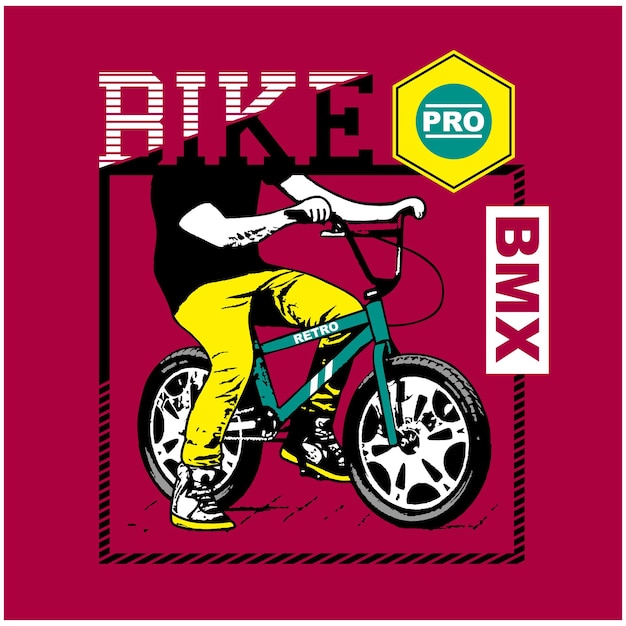 Design de tipografia de estilo livre de bicicleta bmx