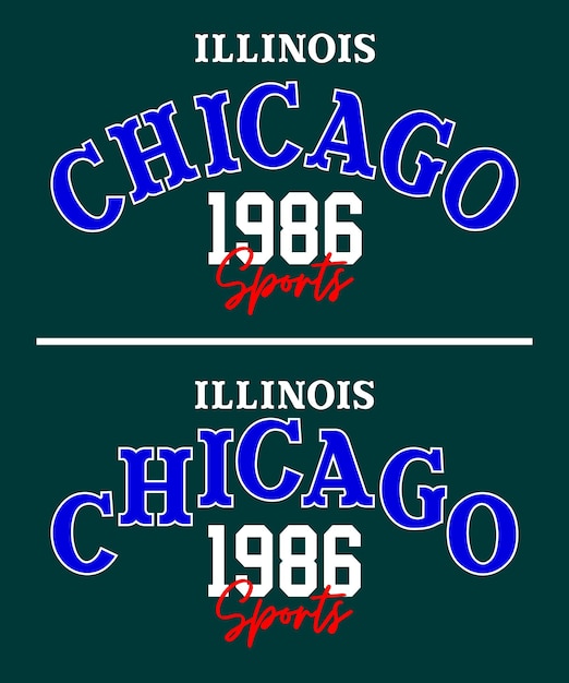 Design de tipografia de illinois chicago para camisetas