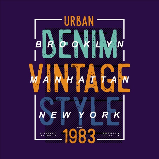 design de tipografia gráfica denim urbano design de camiseta ilustração vetorial