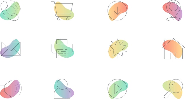 Design de traço de ícones de negócios