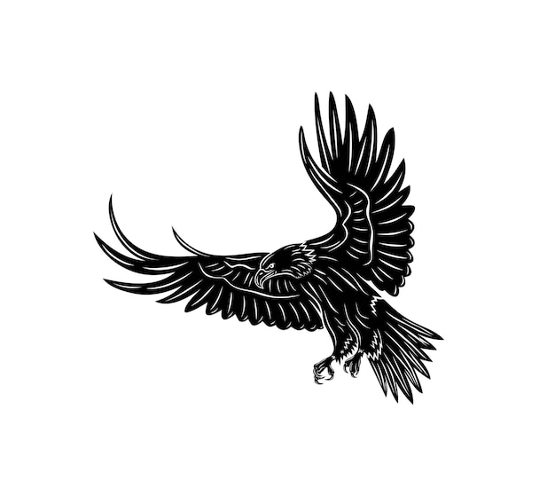 Design de vetor de arte de silhueta de águia de beleza
