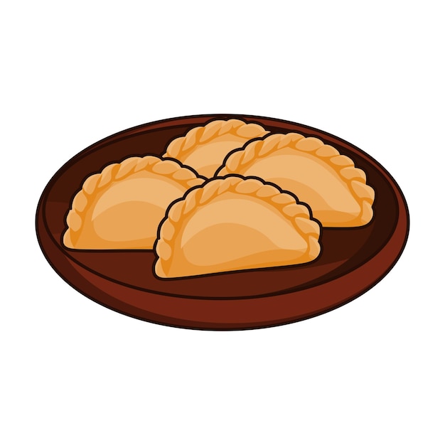 design de vetor de bolo de panada de comida indonésia
