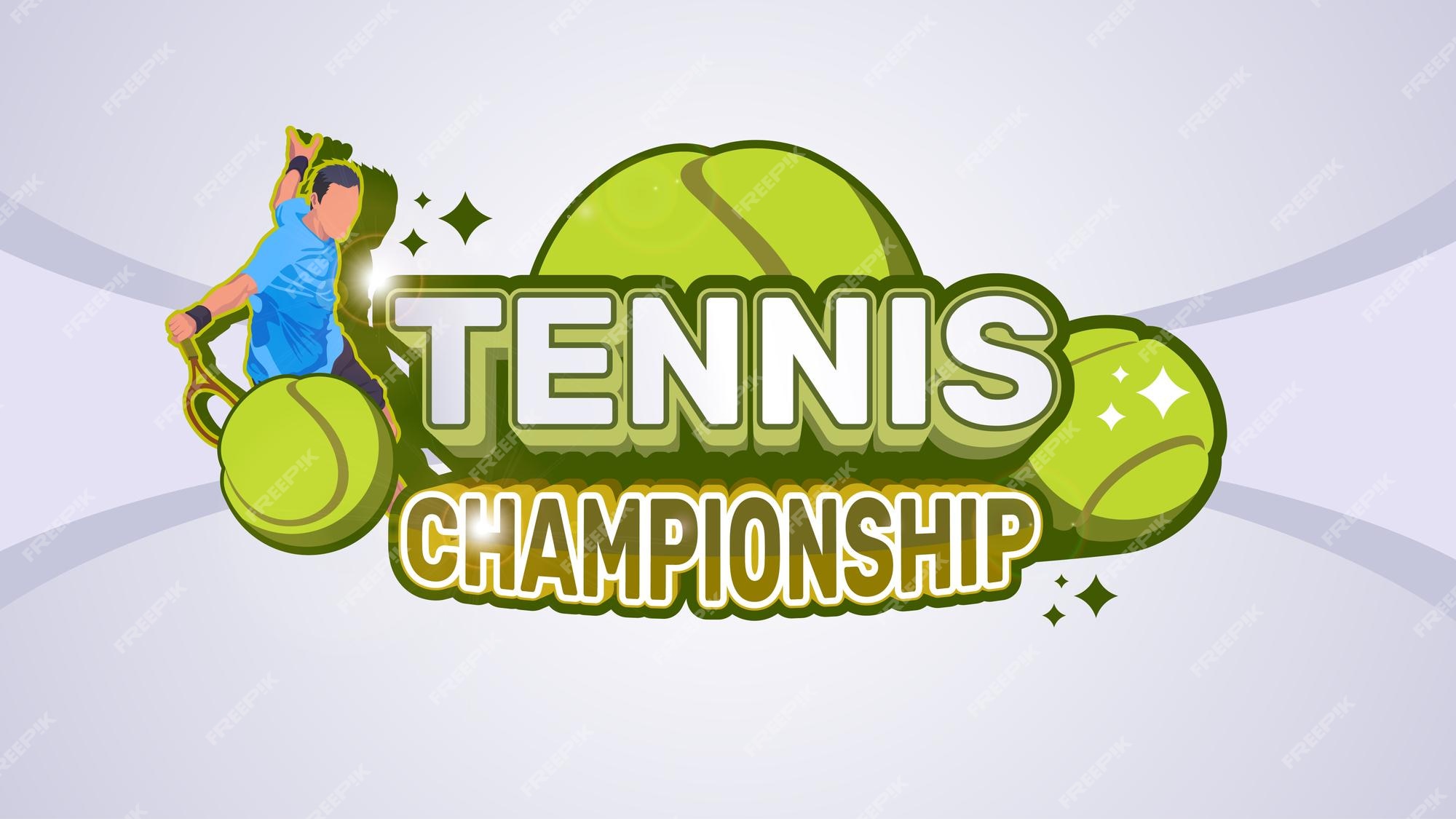 Design de vetor de campeonato de tênis efeito de texto legal jogo de bola  de tênis celebração do dia dos esportes