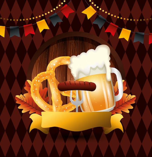 Design de vetor de cerveja oktoberfest alemanha