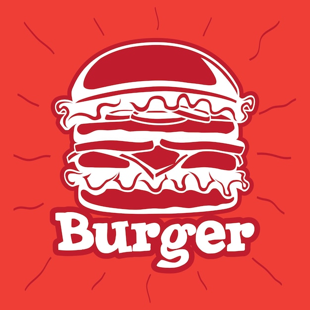 Design de vetor de desenho de logotipo de hambúrguer