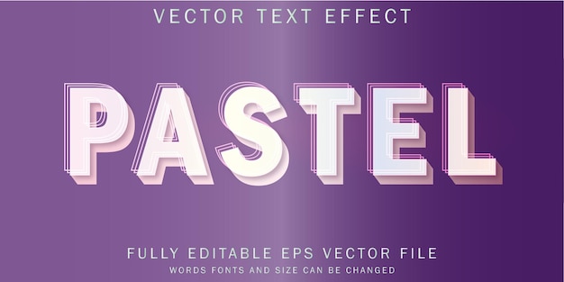 Design de vetor de efeito de texto pastel editável