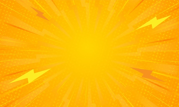 Design de vetor de fundo de estilo de ponto de explosão de raio gradiente laranja