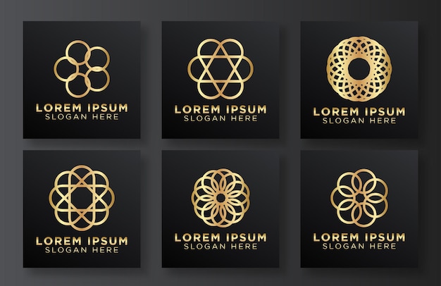 Design de vetor de ícone de logotipo de flor elegante abstrato símbolo premium criativo universal sinal de vetor de boutique de joias graciosas