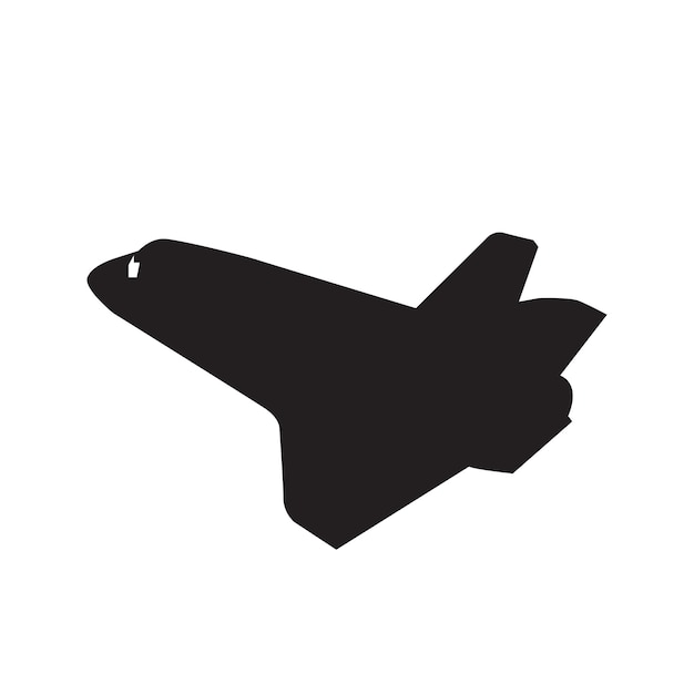 Vetor design de vetor de ícone de silhueta de aeronave espacial