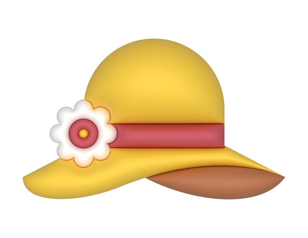 design de vetor de ilustração de chapéu de sol 3d