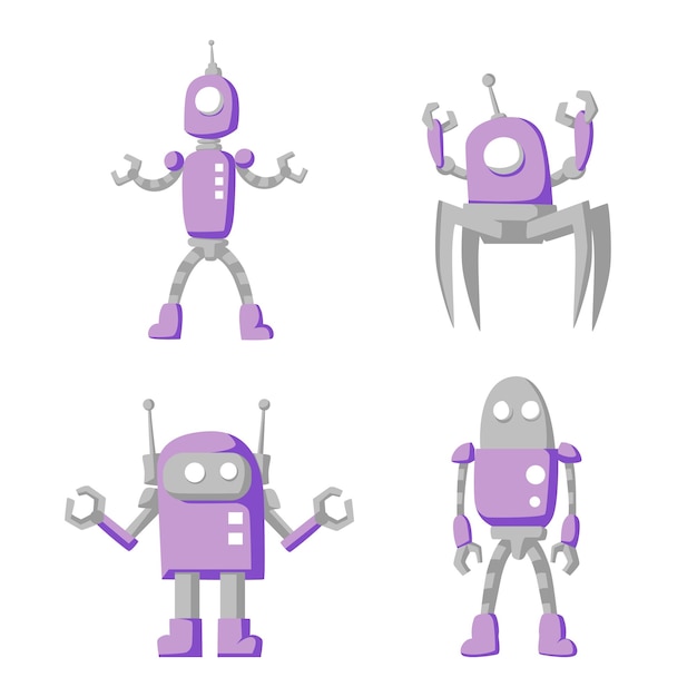 design de vetor de ilustração de estilo simples de robô