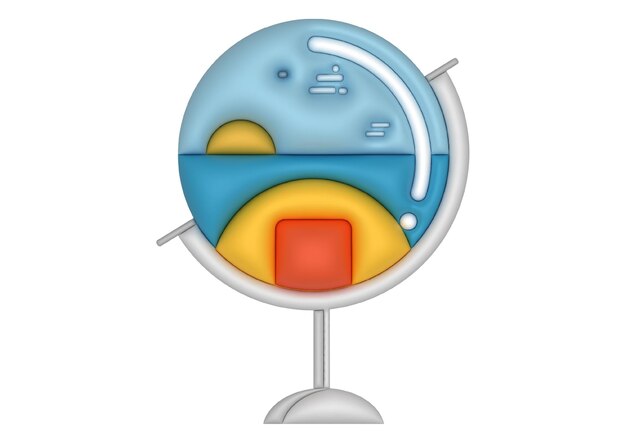 design de vetor de ilustração de globo 3d