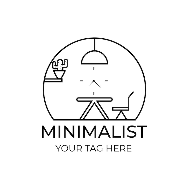 Design de vetor de ilustração de logotipo de móveis minimalista