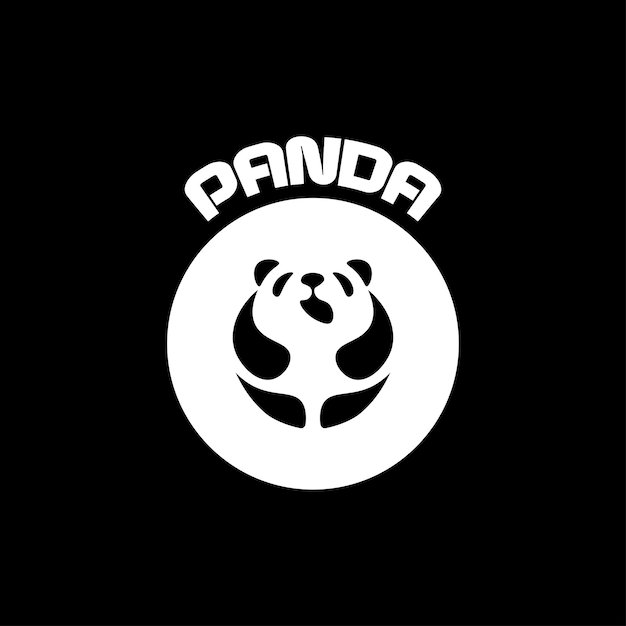 Vetor design de vetor de ilustração de logotipo de panda
