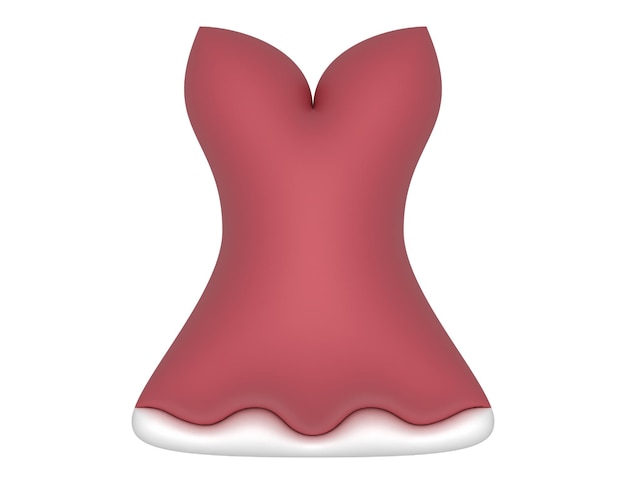 design de vetor de ilustração de vestido vermelho 3d