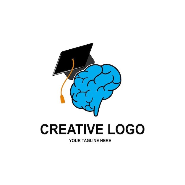Design de vetor de logotipo de cérebro de inteligência humana