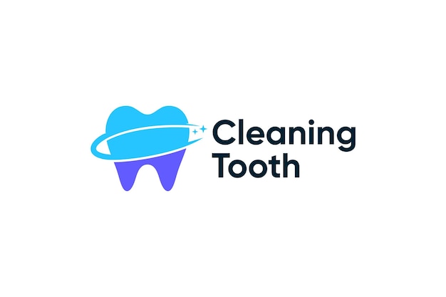 Design de vetor de logotipo de dentista de dentes limpos