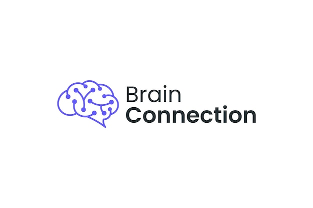 Design de vetor de logotipo de ideia inteligente de conexão cerebral