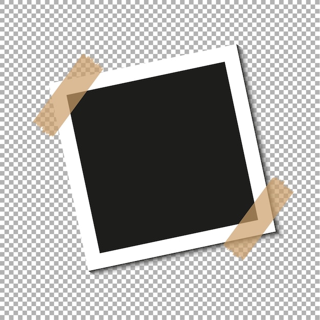Design de vetor de maquete de moldura de foto moldura branca em um fundo transparente eps 10