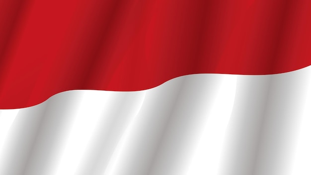 Design de vetor de modelo de bandeira vermelha e branca da Indonésia
