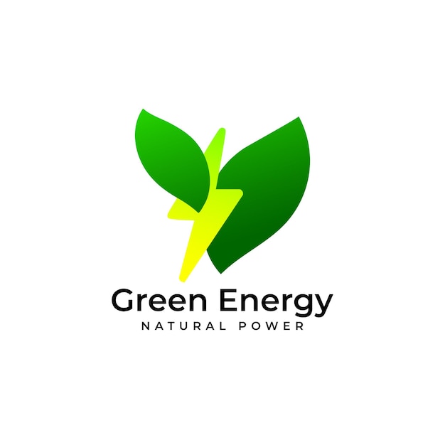 Design de vetor de modelo de ícone de logotipo de energia verde