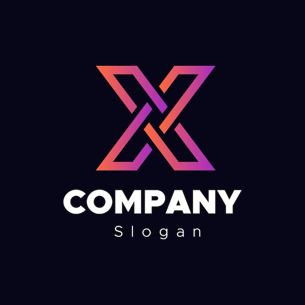 Design de vetor de modelo de logotipo da empresa moderna letra X