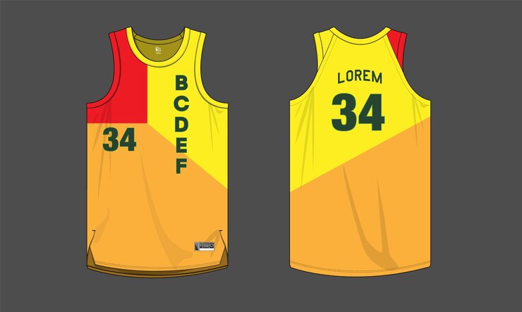 Vetor design de vetor de modelo de maquete de camisa de basquete