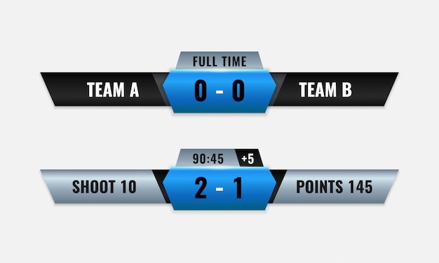 Vetor design de vetor de placar de competição de esporte para o modelo gráfico de transmissão de televisão de terceiro menor