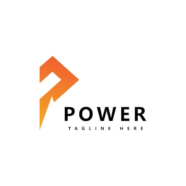 Design de vetor do ícone do logotipo de energia da letra P