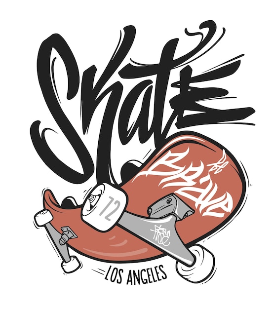 Vetor design de vetores gráficos de camiseta de tipografia de skate