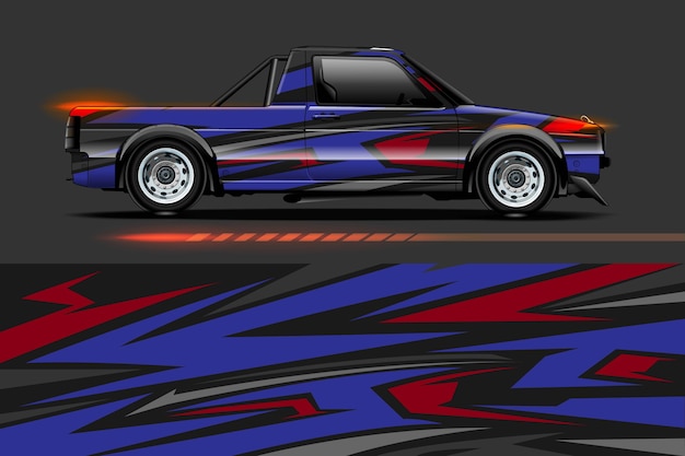 Vetor design de vinil para veículos com fundo abstrato racing stripe streak