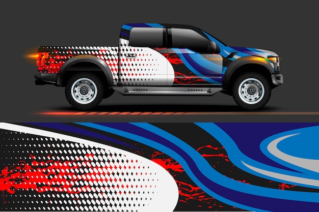 Design de vinil para veículos com fundo abstrato racing stripe streak