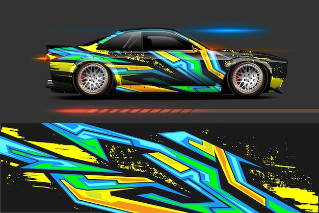 Design de vinil para veículos com fundo abstrato racing stripe streak