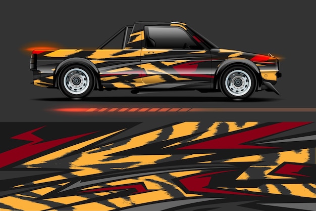 Design de vinil para veículos com fundo abstrato racing stripe streak