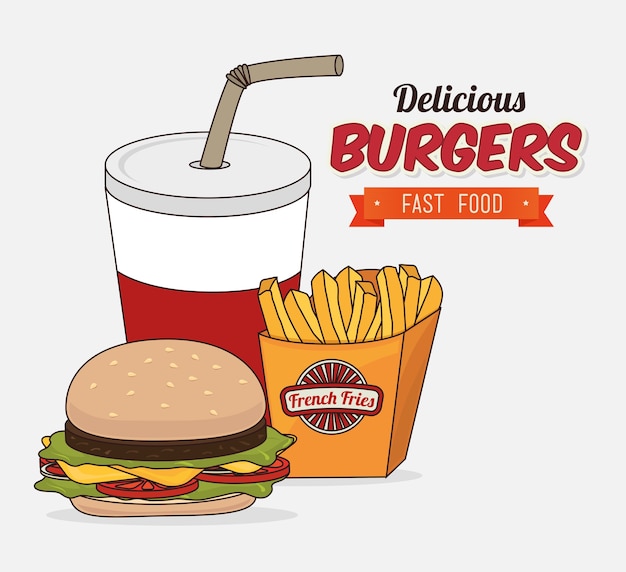 Design digital de hambúrguer.