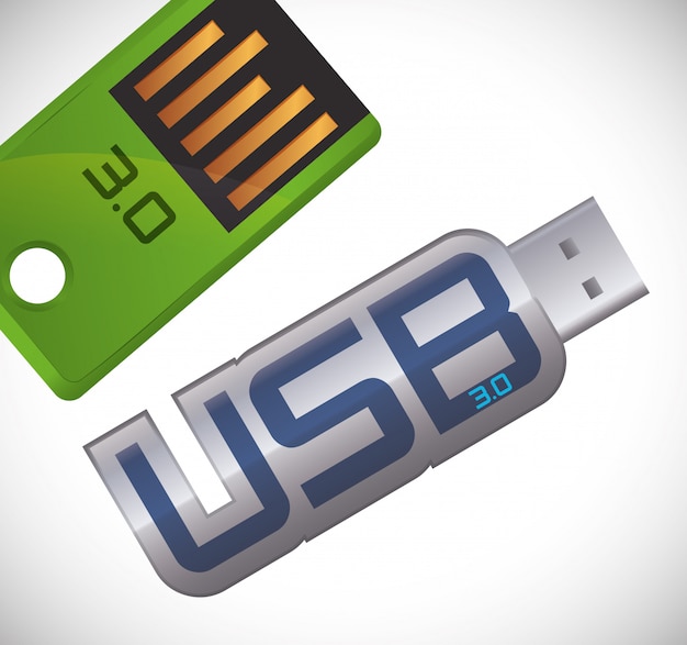 Vetor design digital usb