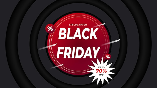 Vetor design do círculo black friday para folhetos e folhetos de banners publicitários