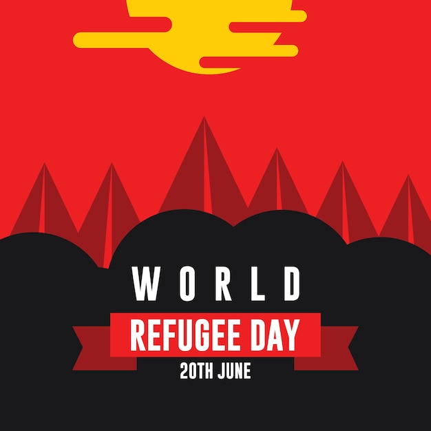 Vetor design do dia mundial dos refugiados