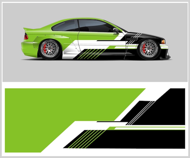 Design do envoltório do carro de corrida e pintura do veículo