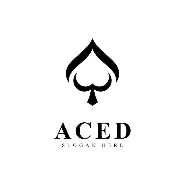 Design do ícone do logotipo ace para card game casino business