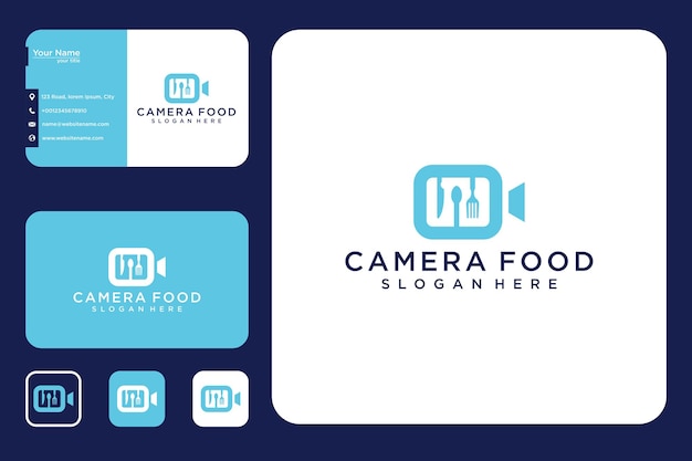 Design do logotipo da câmera alimentar e cartão de visita