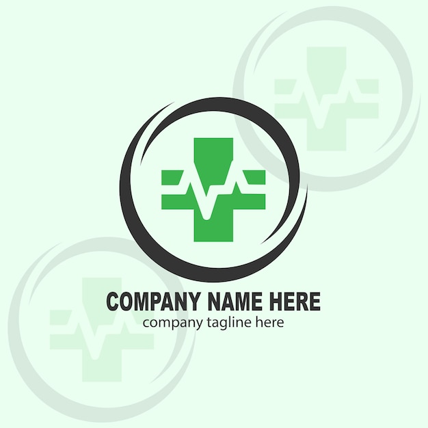 Vetor design do logotipo da farmácia de saúde médica