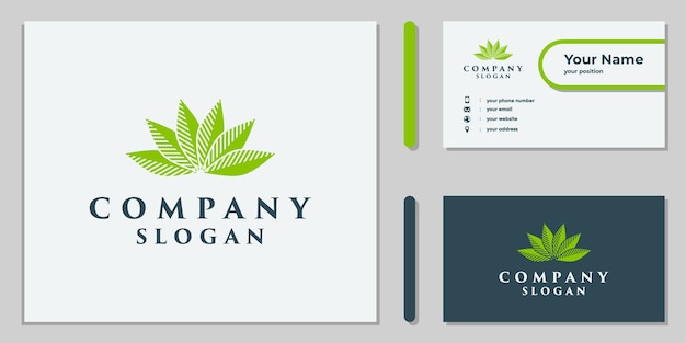 Design do logotipo da folha de cannabis para empresas e médicos